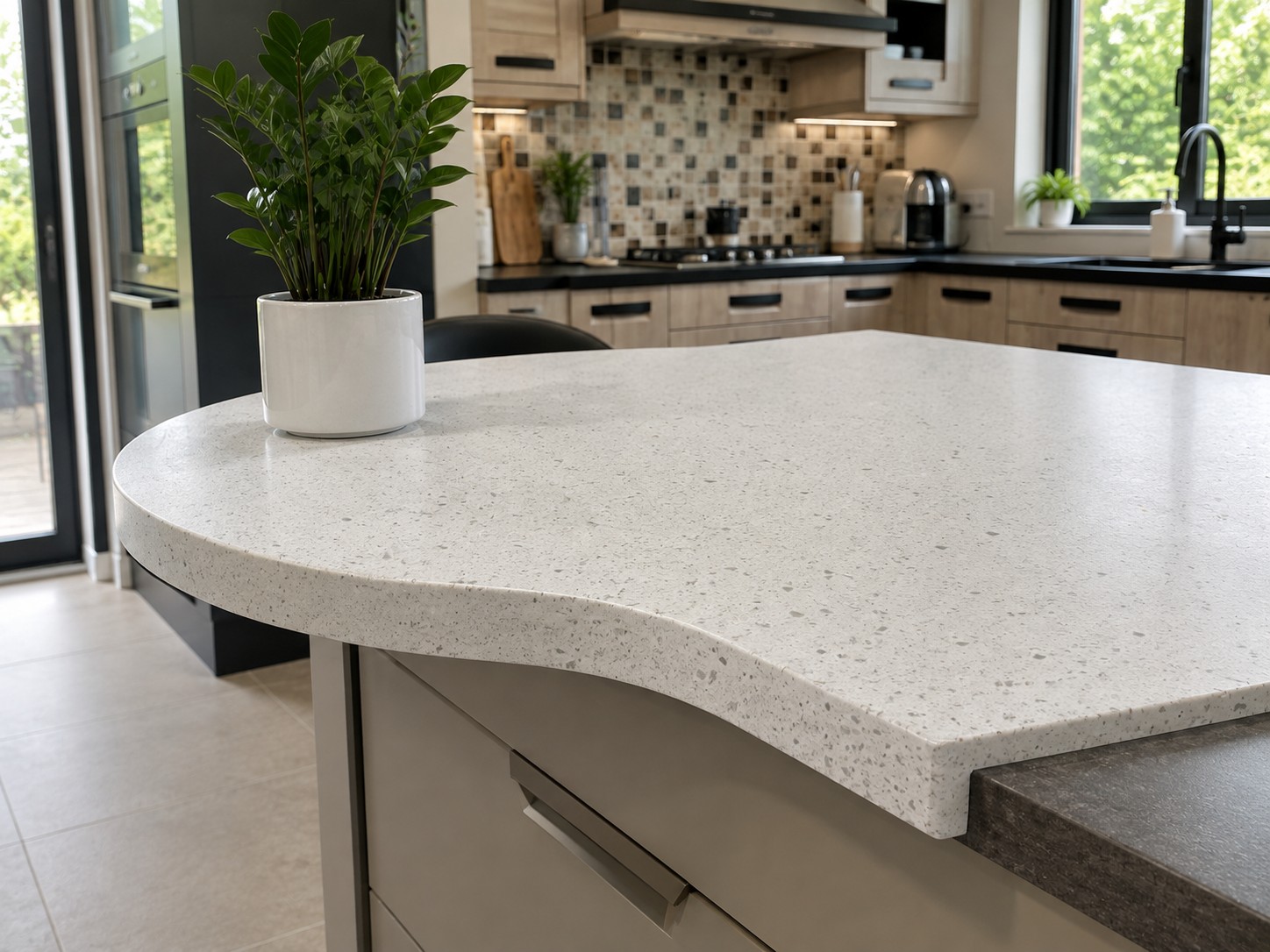 Great example of Seamless Overlay in the popular Luxcite colours, adding a new curved feature over the existing straight edge top.